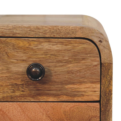 Table de chevet extra-mini 2 tiroirs en manguier massif – Naturel – vue 5