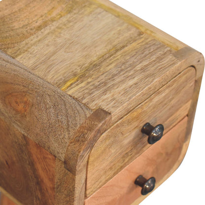 Table de chevet extra-mini 2 tiroirs en manguier massif – Naturel – vue 6