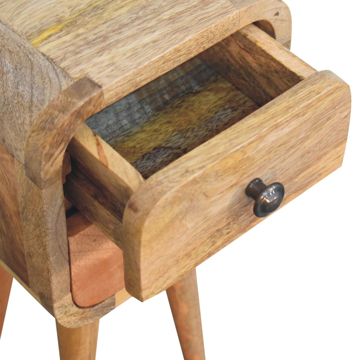 Table de chevet extra-mini 2 tiroirs en manguier massif – Naturel – vue 7