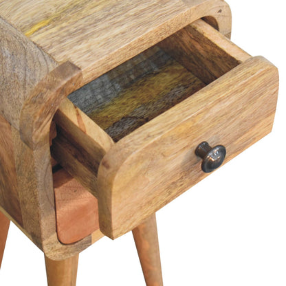 Table de chevet extra-mini 2 tiroirs en manguier massif – Naturel – vue 7