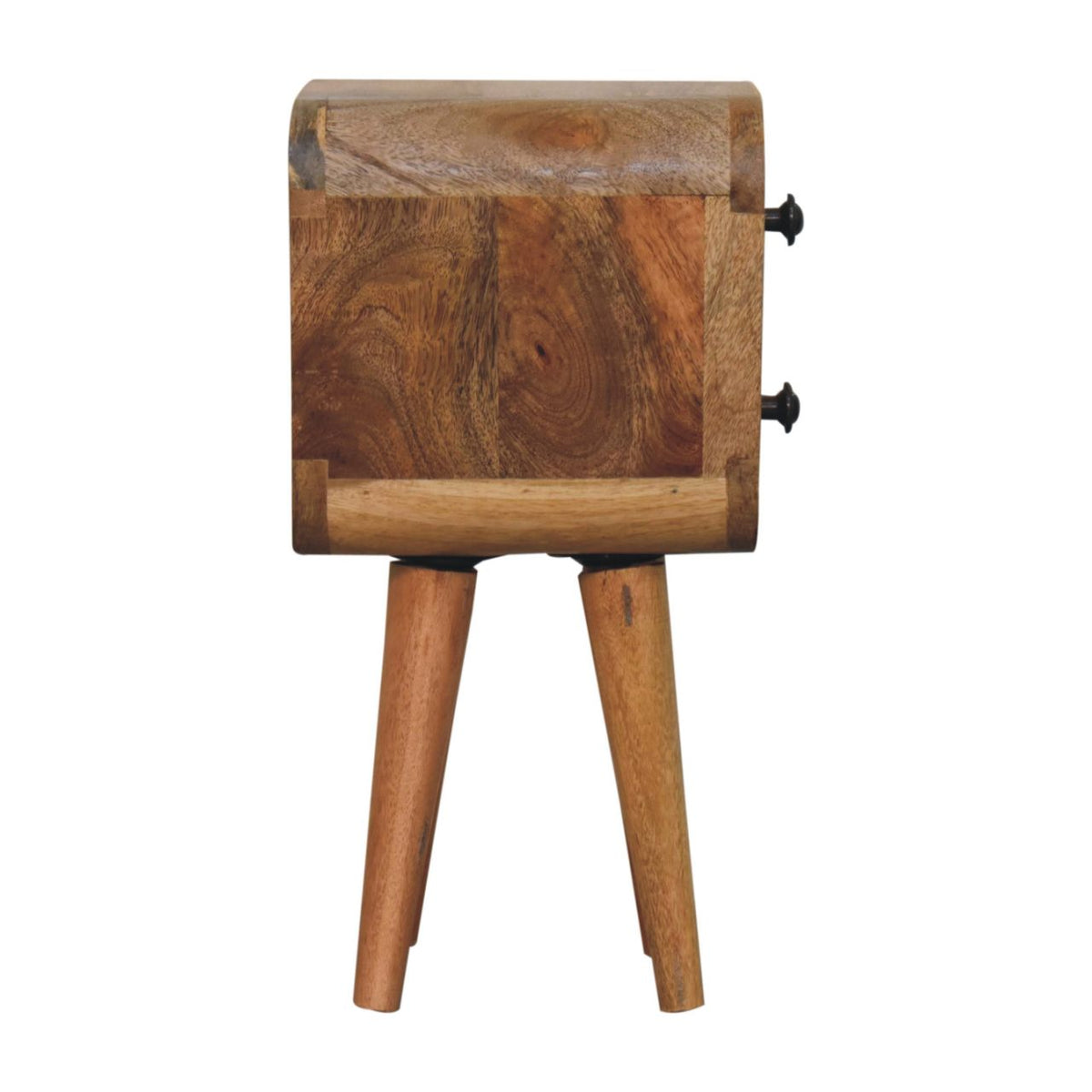 Table de chevet extra-mini 2 tiroirs en manguier massif – Naturel – vue 9