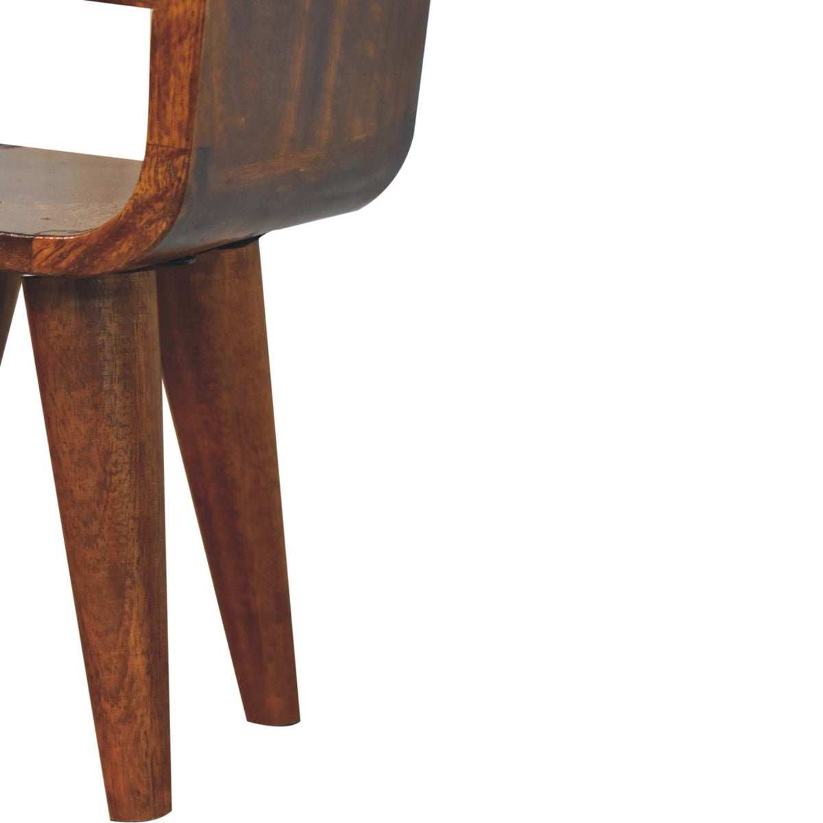Table de chevet extra-mini à niche basse en manguier massif – Châtaigne – vue 8