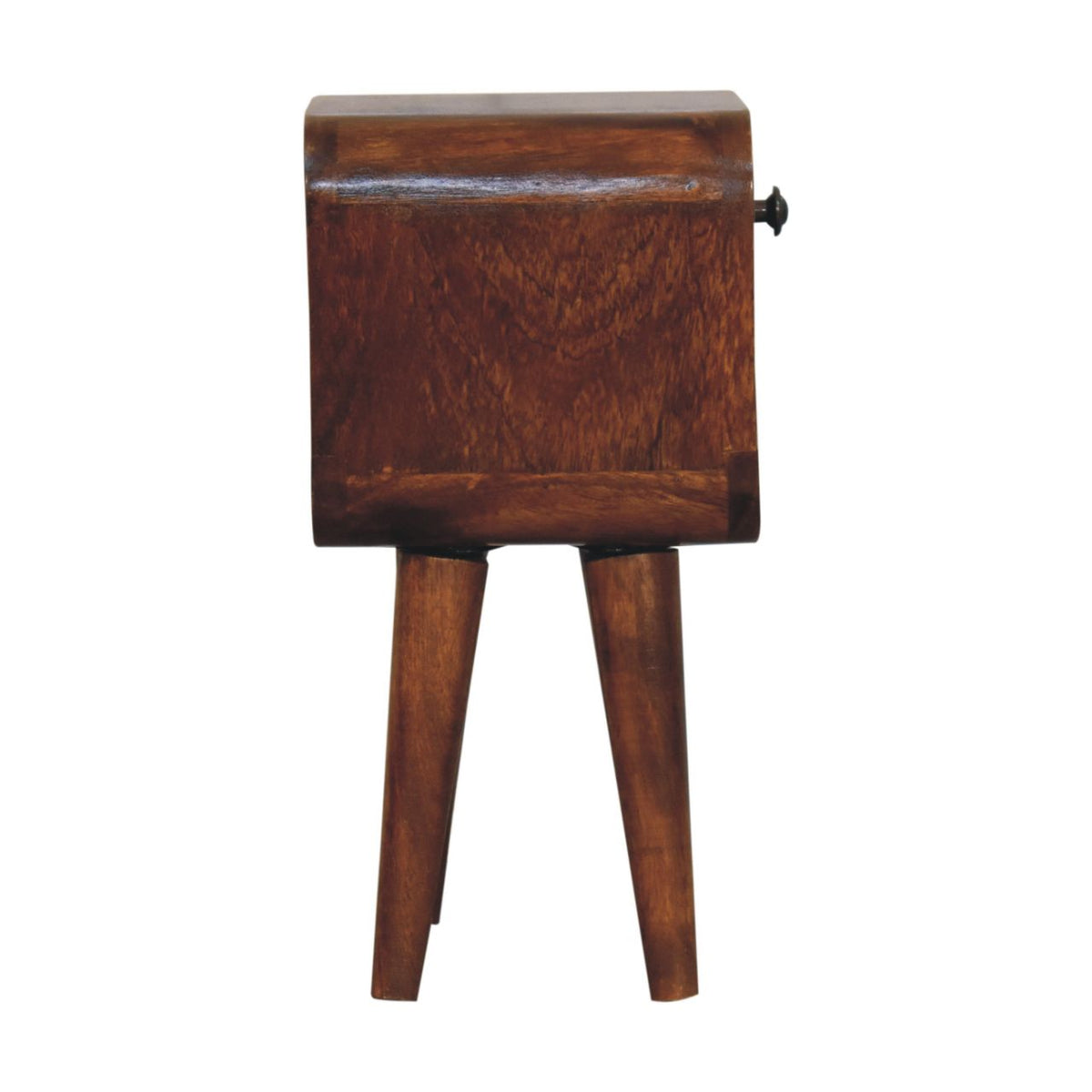 Table de chevet extra-mini à niche basse en manguier massif – Châtaigne – vue 9