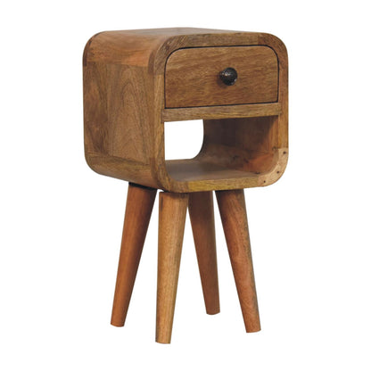 Table de chevet extra-mini à niche basse en manguier massif – Naturel – vue 3