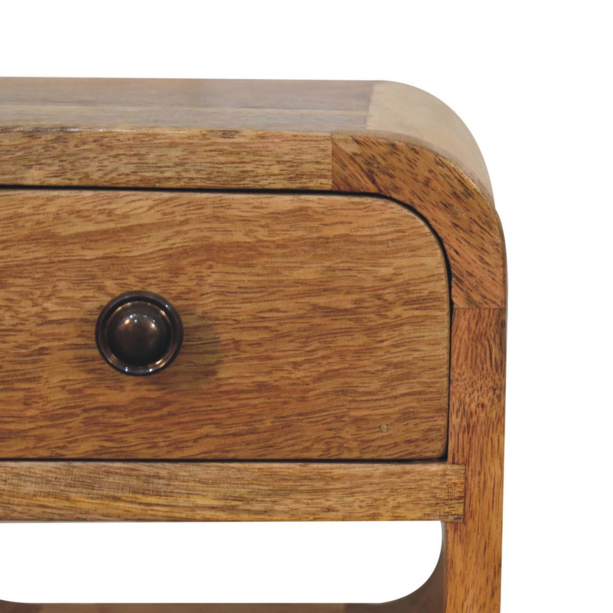 Table de chevet extra-mini à niche basse en manguier massif – Naturel – vue 5