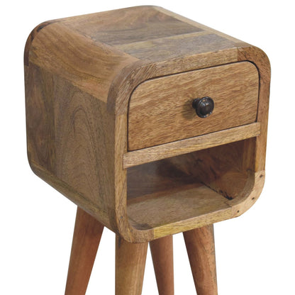 Table de chevet extra-mini à niche basse en manguier massif – Naturel – vue 6