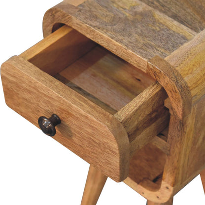 Table de chevet extra-mini à niche basse en manguier massif – Naturel – vue 7