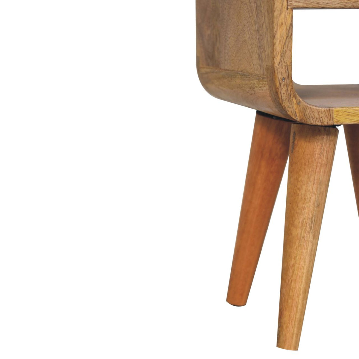 Table de chevet extra-mini à niche basse en manguier massif – Naturel – vue 8