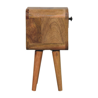 Table de chevet extra-mini à niche basse en manguier massif – Naturel – vue 9