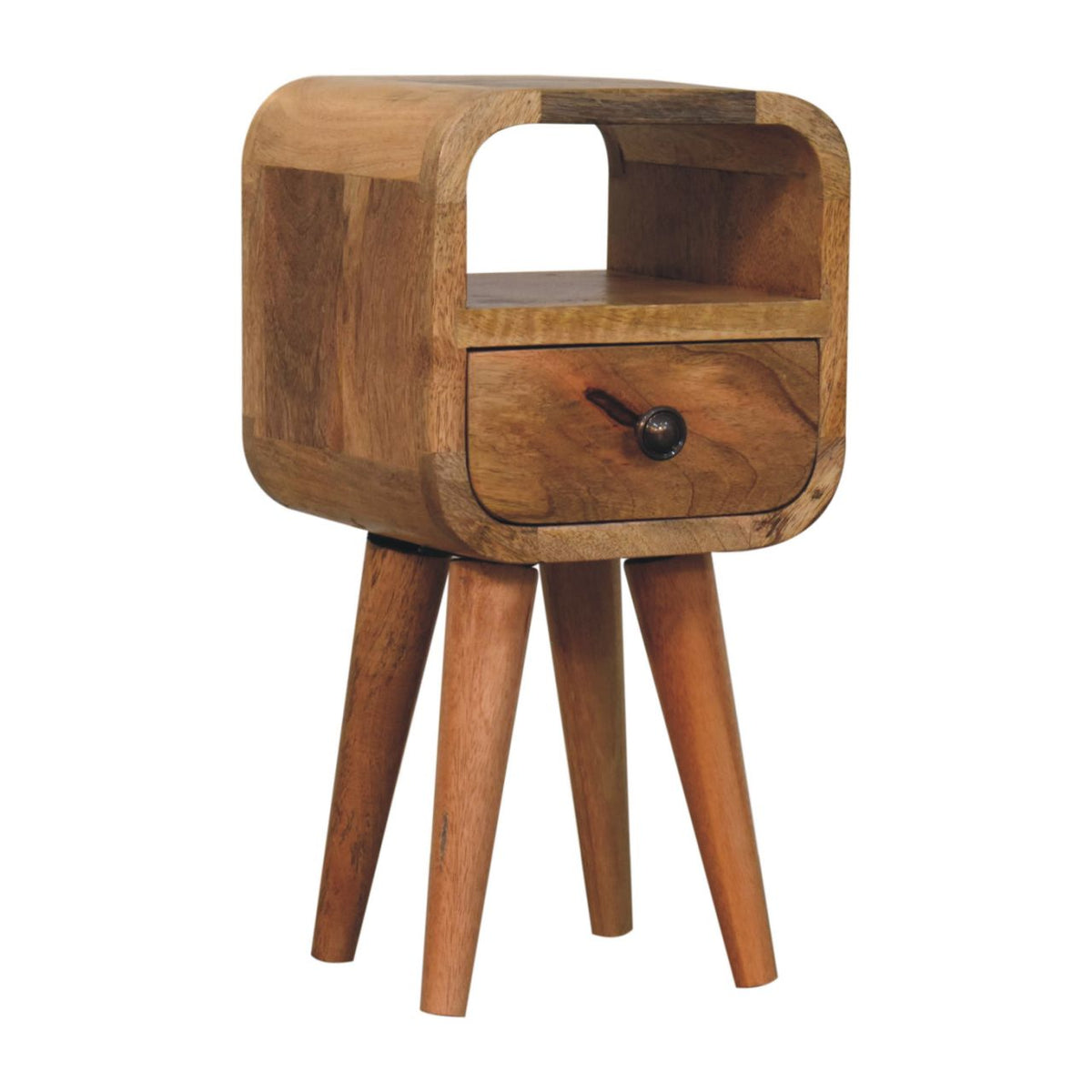 Table de chevet extra mini à niche en manguier massif – Naturel – vue 3
