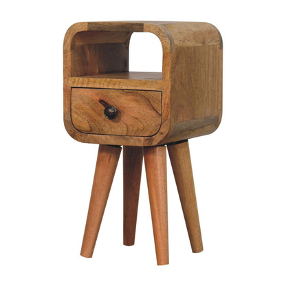 Table de chevet extra mini à niche en manguier massif – Naturel – vue 4