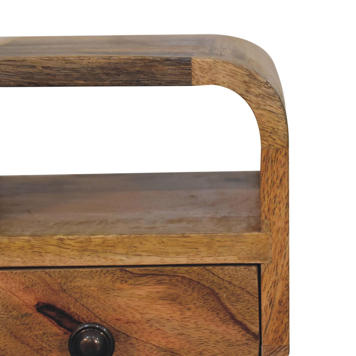 Table de chevet extra mini à niche en manguier massif – Naturel – vue 5