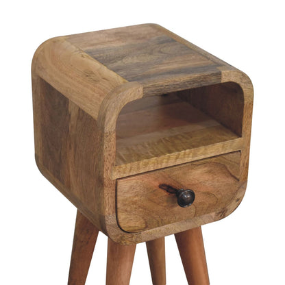 Table de chevet extra mini à niche en manguier massif – Naturel – vue 6