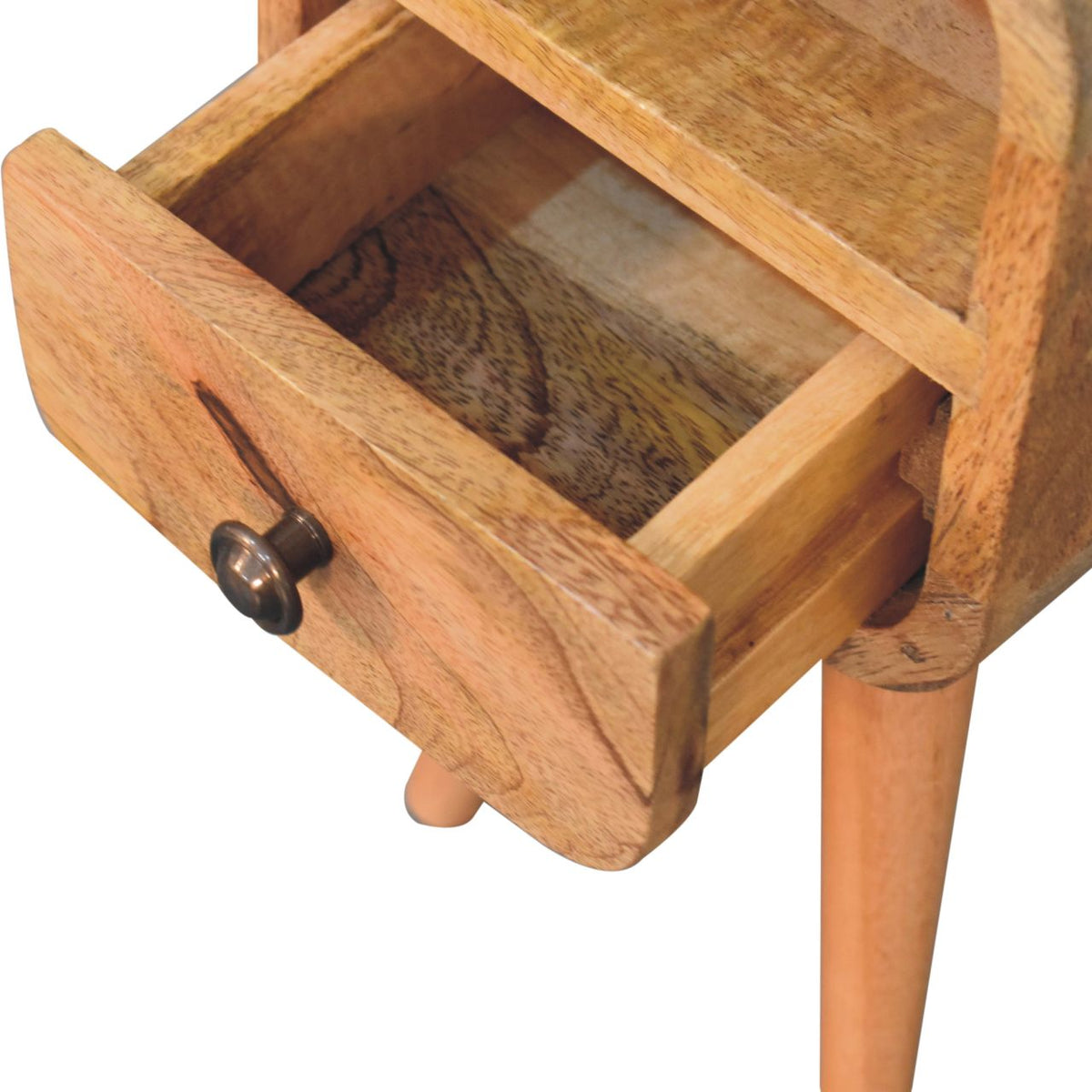 Table de chevet extra mini à niche en manguier massif – Naturel – vue 7