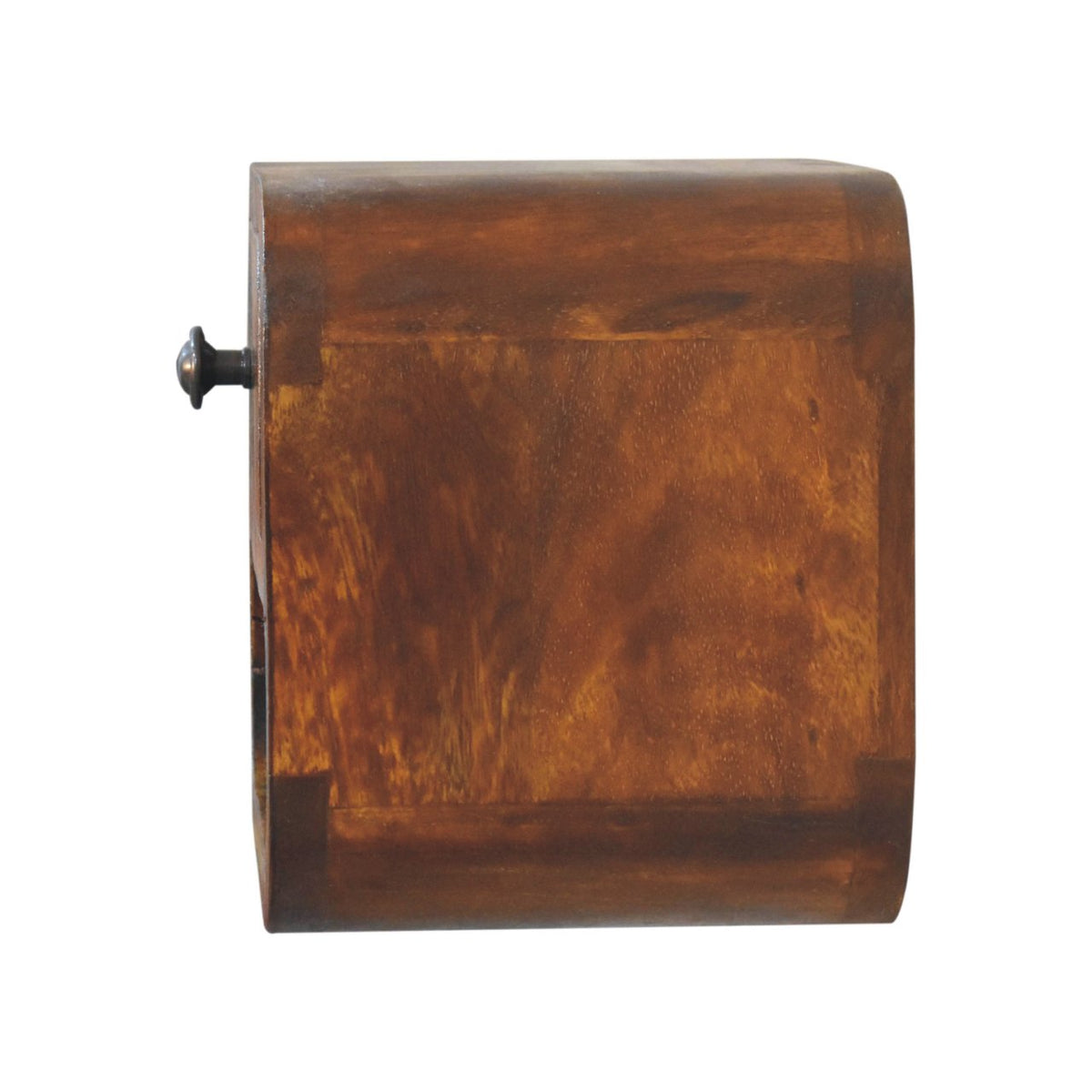 Table de chevet extra-mini arrondie à niche en manguier massif – Châtaigne – vue 9