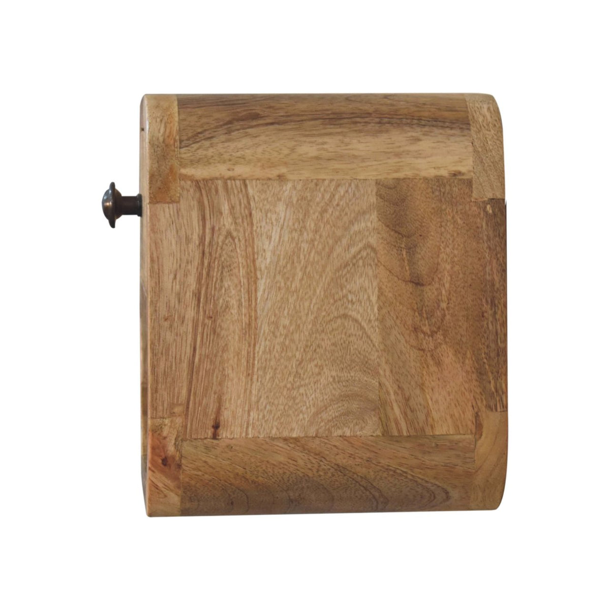 Table de chevet extra-mini arrondie à niche en manguier massif – Naturel – vue 9