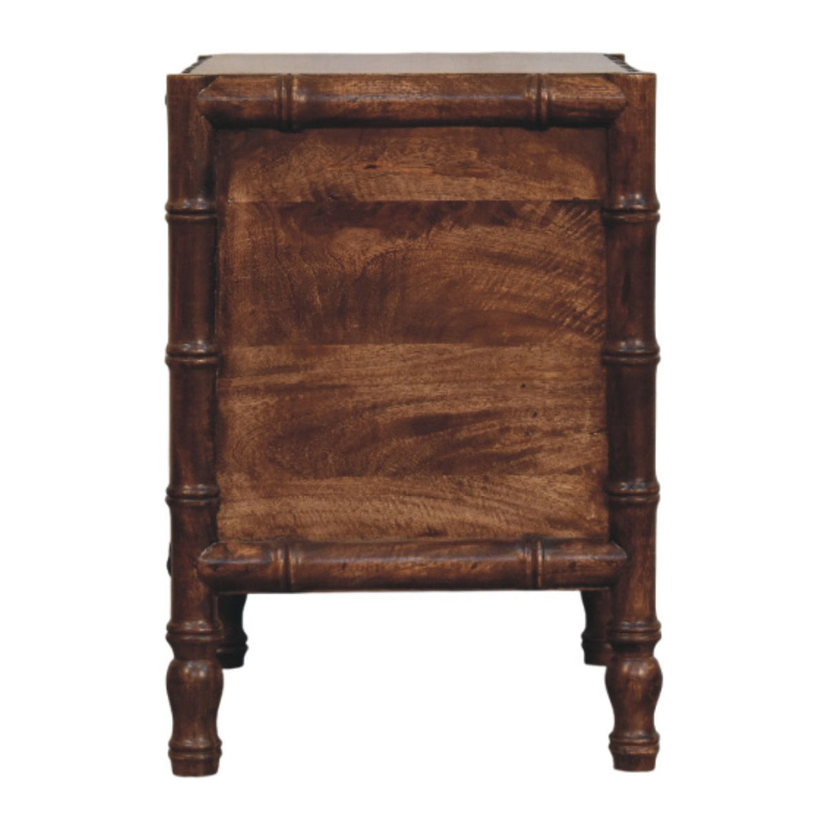Table de chevet façon bambou en manguier massif – Amande grillée – vue 8
