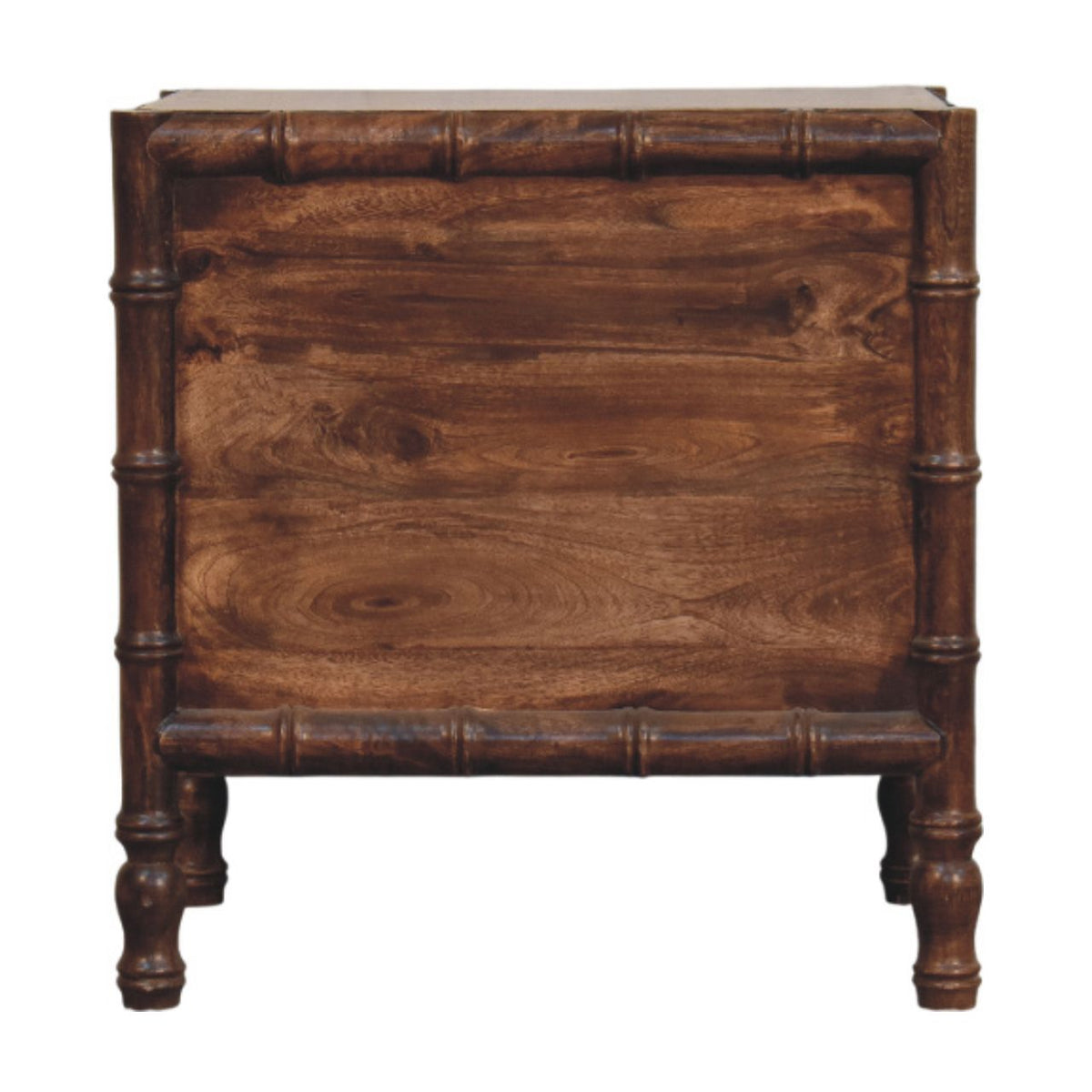 Table de chevet façon bambou en manguier massif – Amande grillée – vue 9