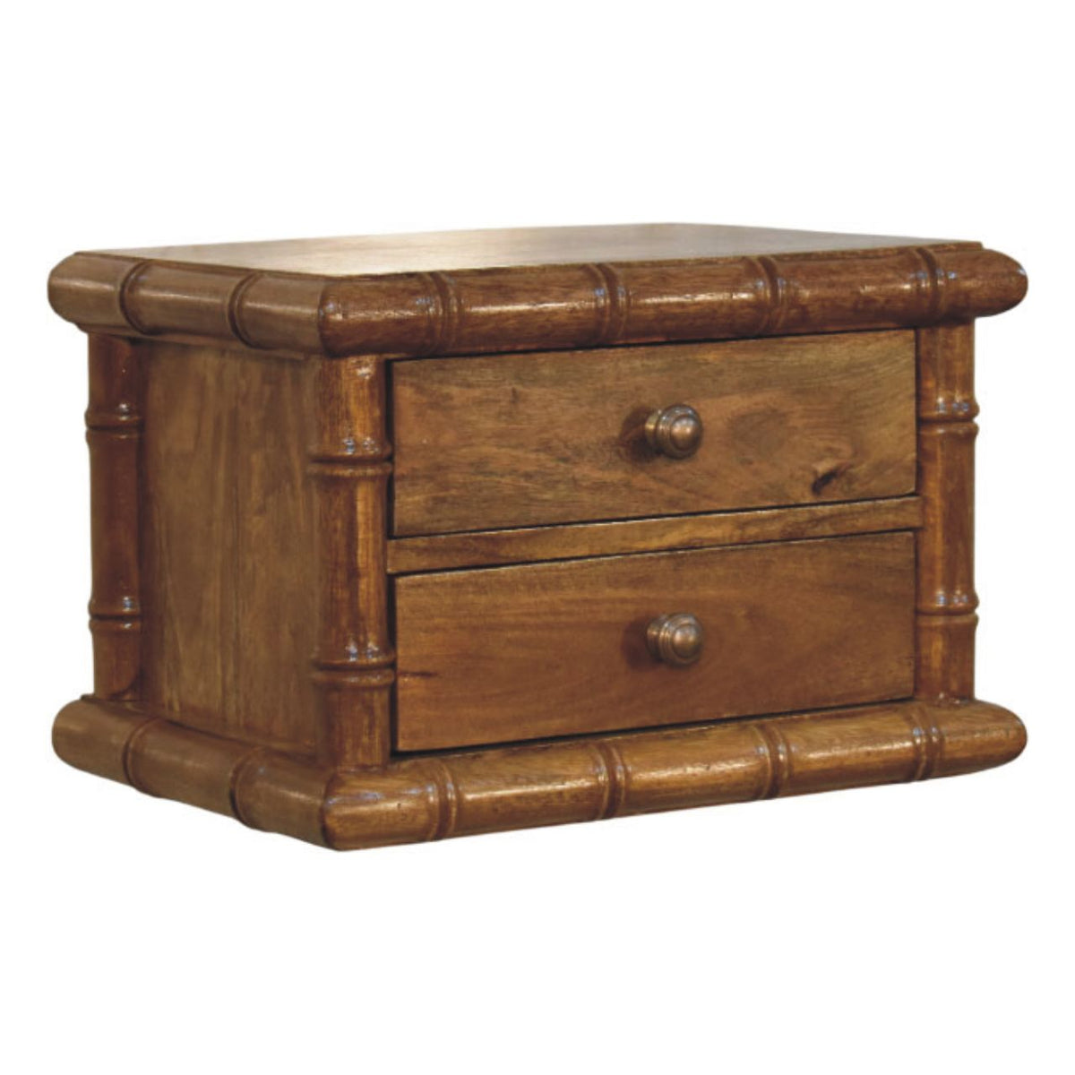 Table de chevet façon bambou en manguier massif – Ambre – vue 3