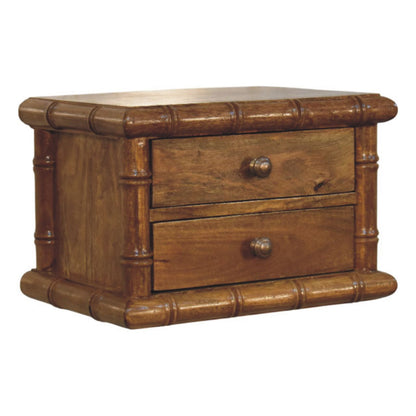 Table de chevet façon bambou en manguier massif – Ambre – vue 3