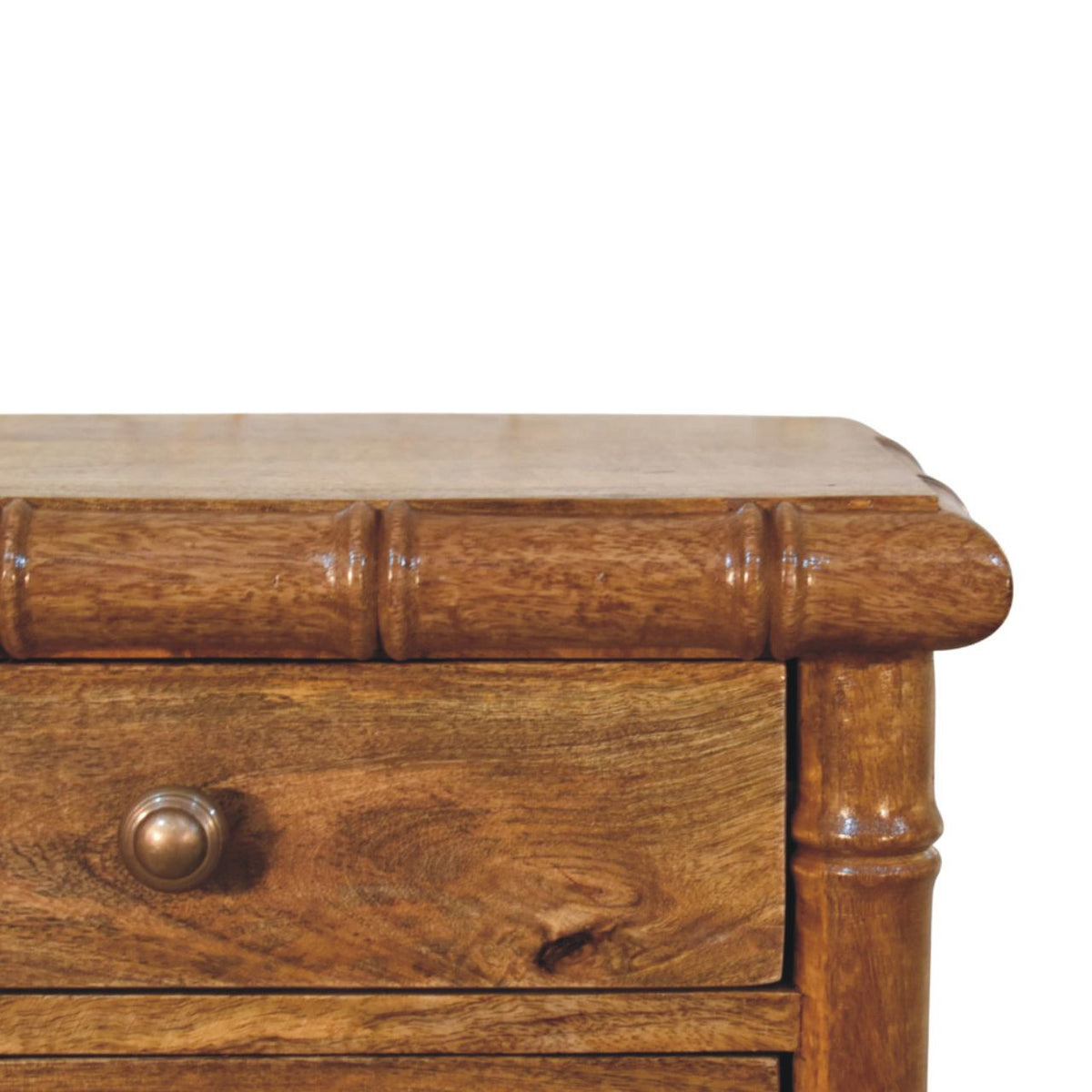 Table de chevet façon bambou en manguier massif – Ambre – vue 4