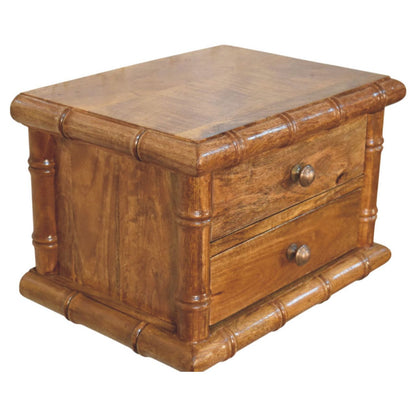 Table de chevet façon bambou en manguier massif – Ambre – vue 5