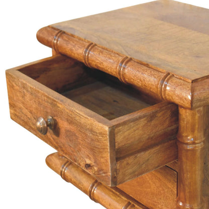 Table de chevet façon bambou en manguier massif – Ambre – vue 7