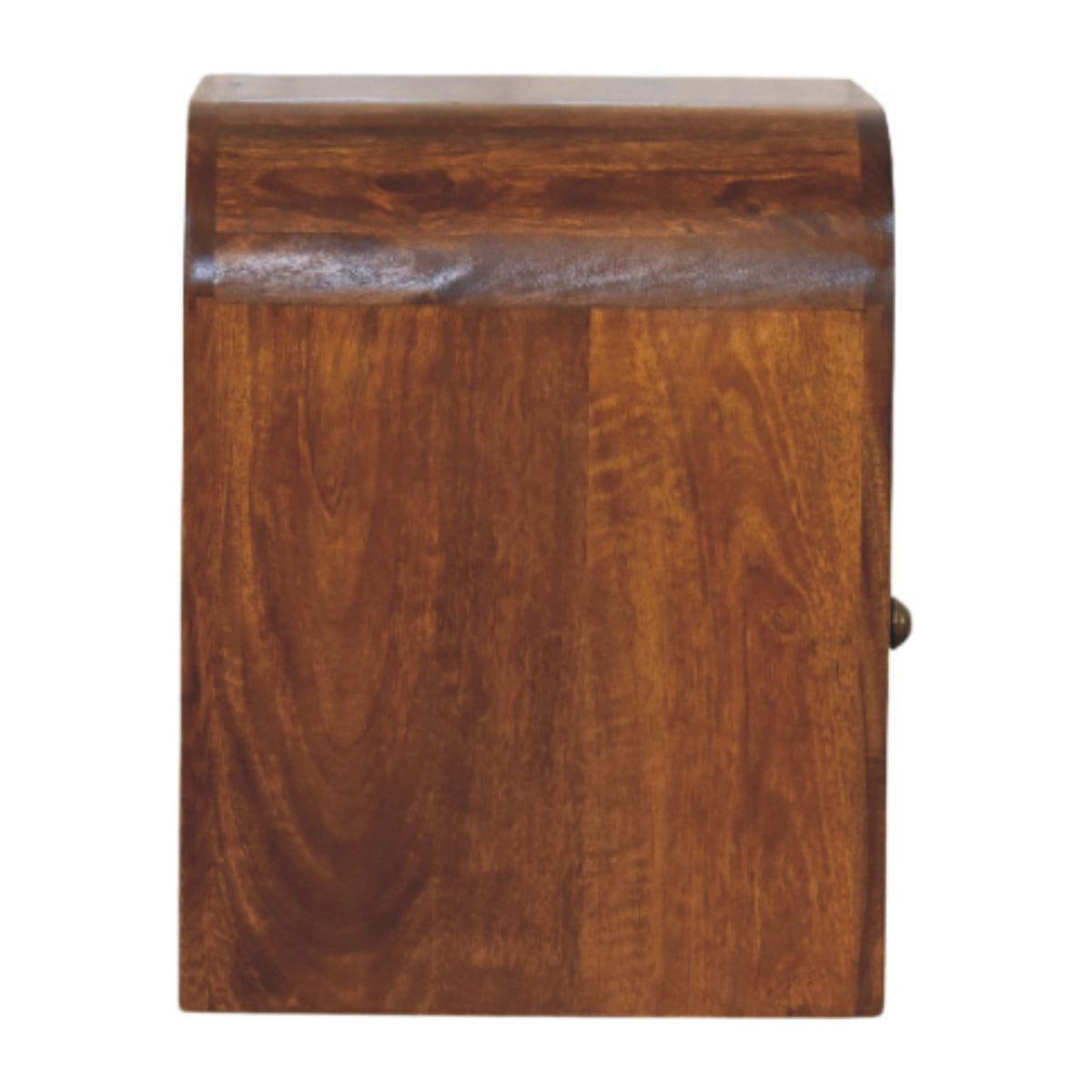 Table de chevet galbée à étagère en manguier massif – Châtaigne – vue 7