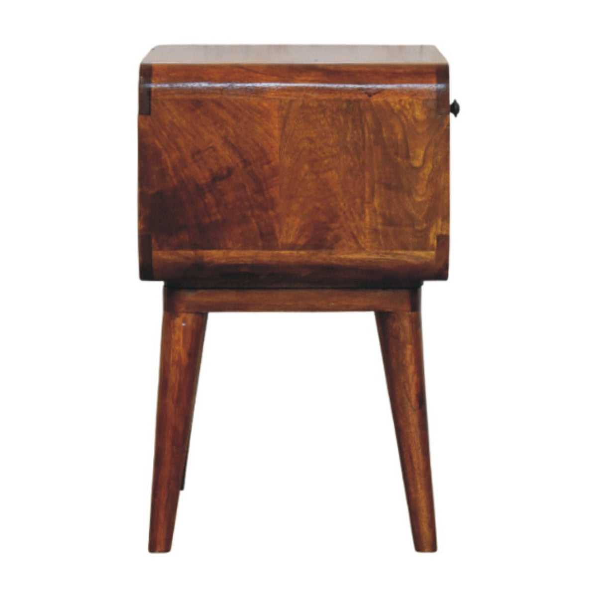 Table de chevet galbée à niche en manguier massif – Châtaigne – vue 8