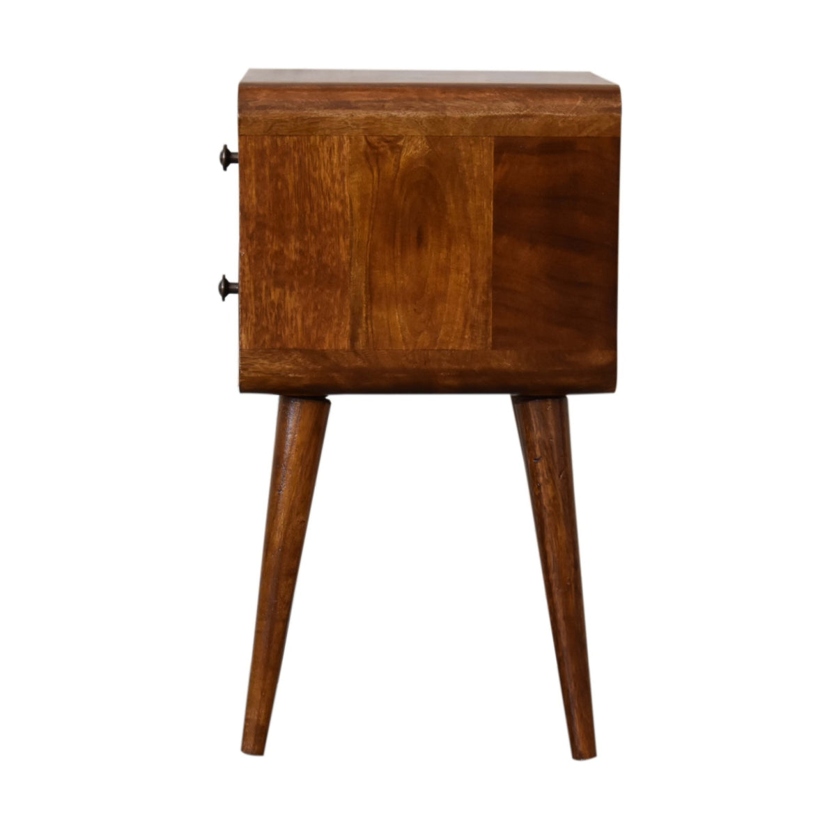 Table de chevet mini 2 tiroirs en manguier massif – Châtaigne – vue 10