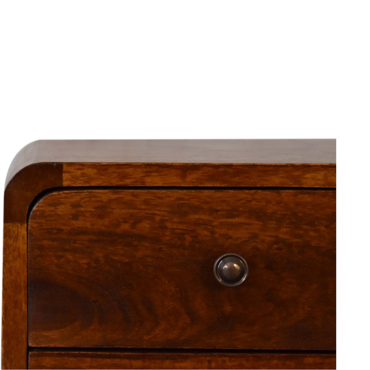 Table de chevet mini 2 tiroirs en manguier massif – Châtaigne – vue 5