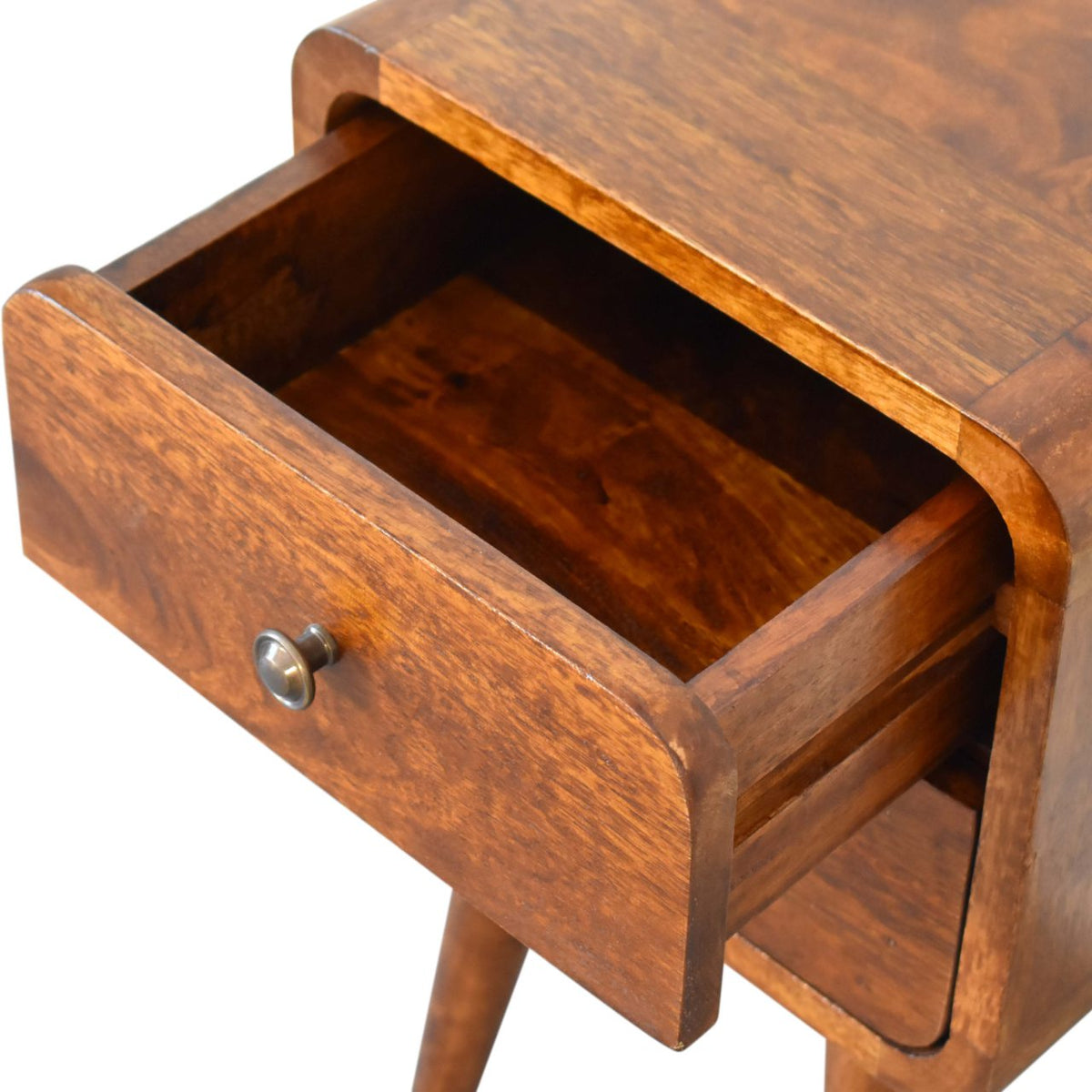 Table de chevet mini 2 tiroirs en manguier massif – Châtaigne – vue 8