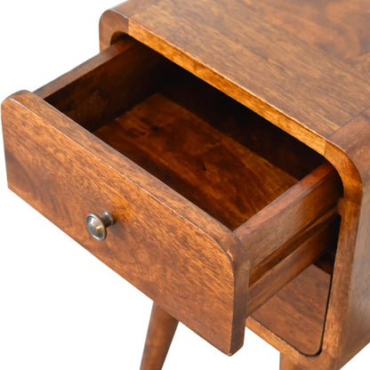 Table de chevet mini 2 tiroirs en manguier massif – Châtaigne – vue 8