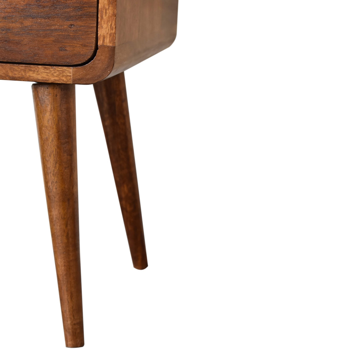 Table de chevet mini 2 tiroirs en manguier massif – Châtaigne – vue 9