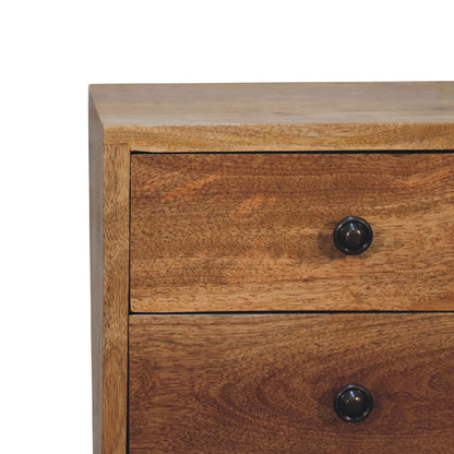 Table de chevet mini à 2 tiroirs en manguier massif – Naturel – vue 5
