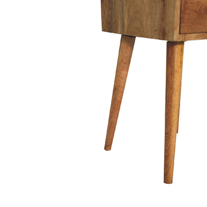 Table de chevet mini à 2 tiroirs en manguier massif – Naturel – vue 8