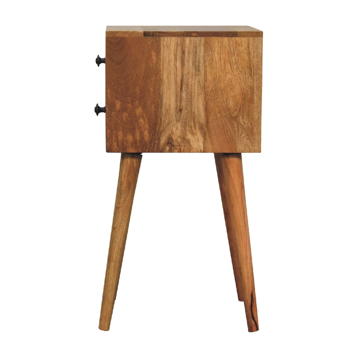 Table de chevet mini à 2 tiroirs en manguier massif – Naturel – vue 9