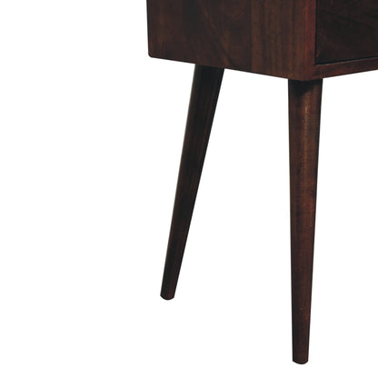 Table de chevet mini à 2 tiroirs en manguier massif – Noisette – vue 8