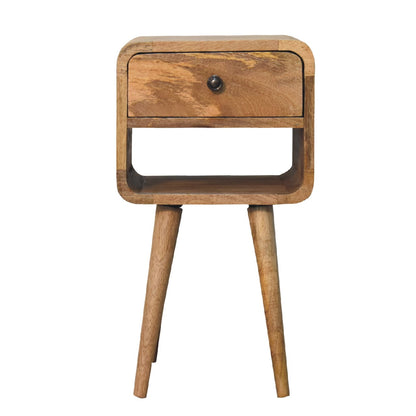 Table de chevet mini à niche basse en manguier massif – Naturel – vue 2