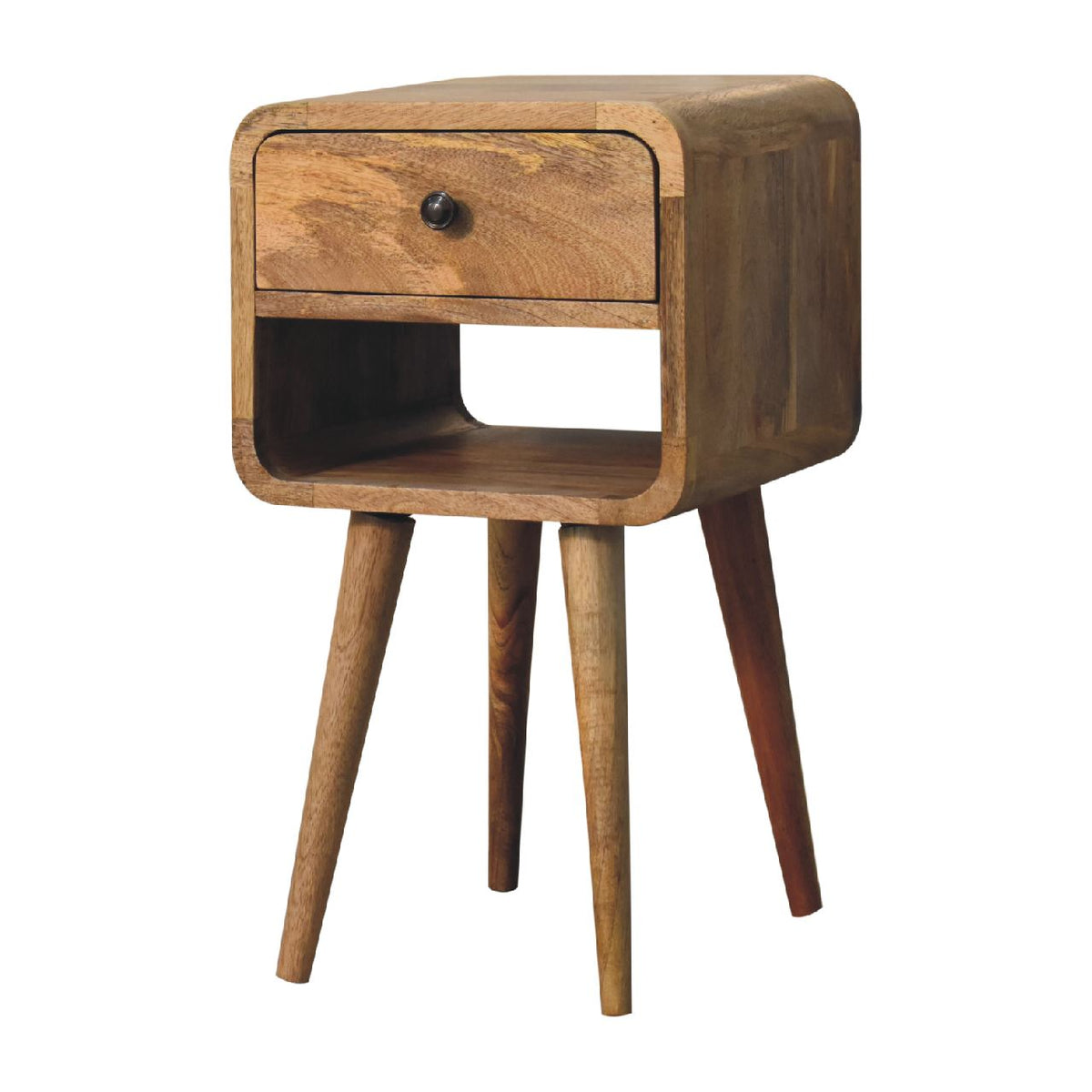 Table de chevet mini à niche basse en manguier massif – Naturel – vue 3