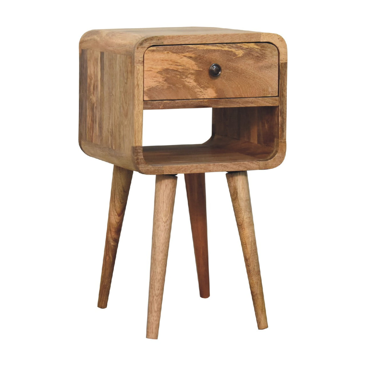Table de chevet mini à niche basse en manguier massif – Naturel – vue 4