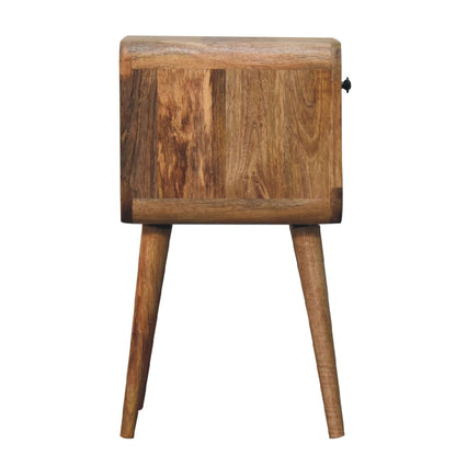Table de chevet mini à niche basse en manguier massif – Naturel – vue 9