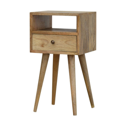 Table de chevet mini à tiroir en manguier massif – Naturel – vue 2