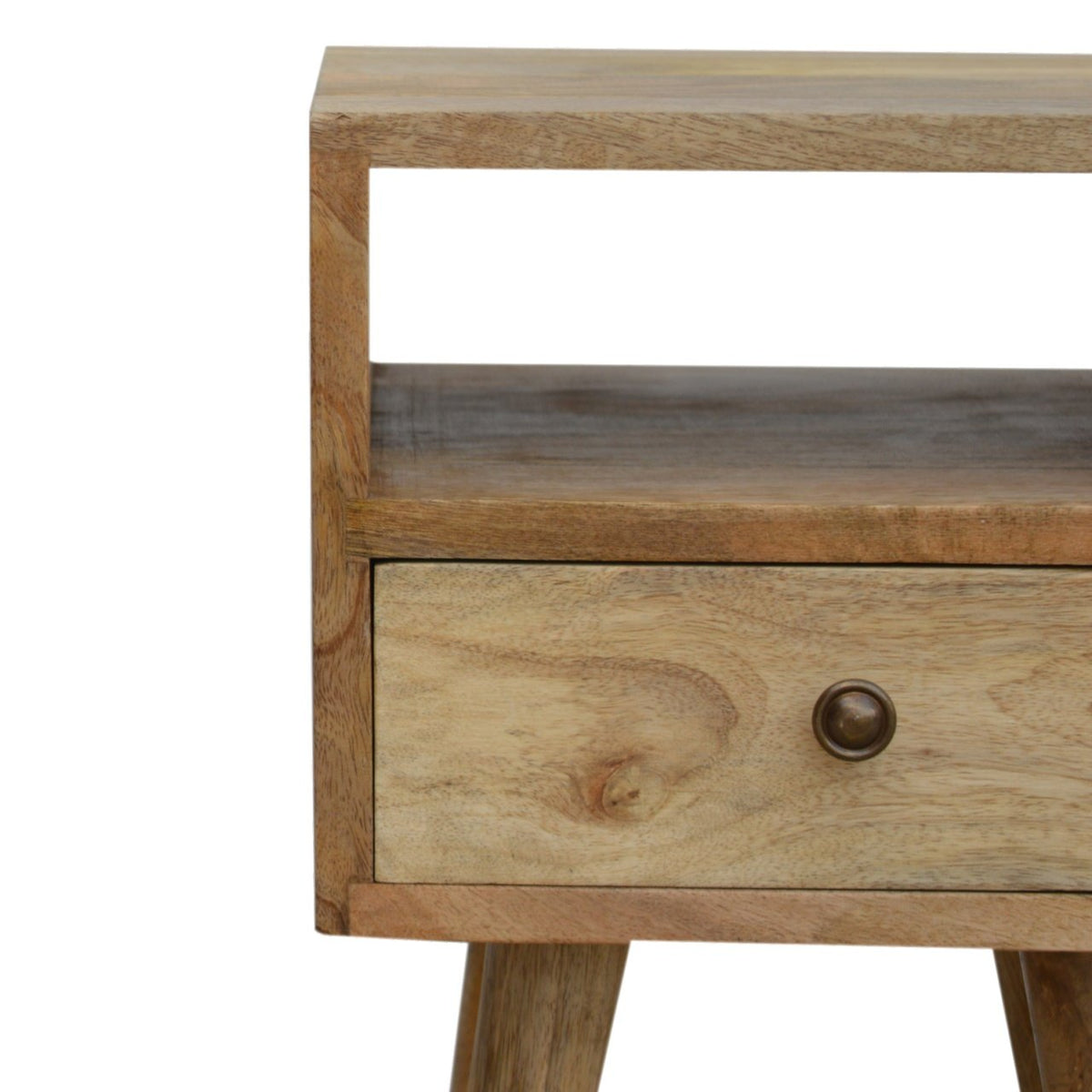 Table de chevet mini à tiroir en manguier massif – Naturel – vue 4