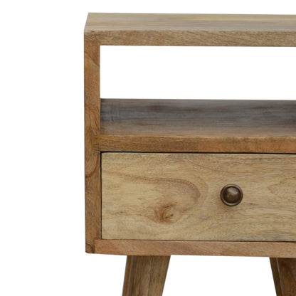 Table de chevet mini à tiroir en manguier massif – Naturel – vue 4