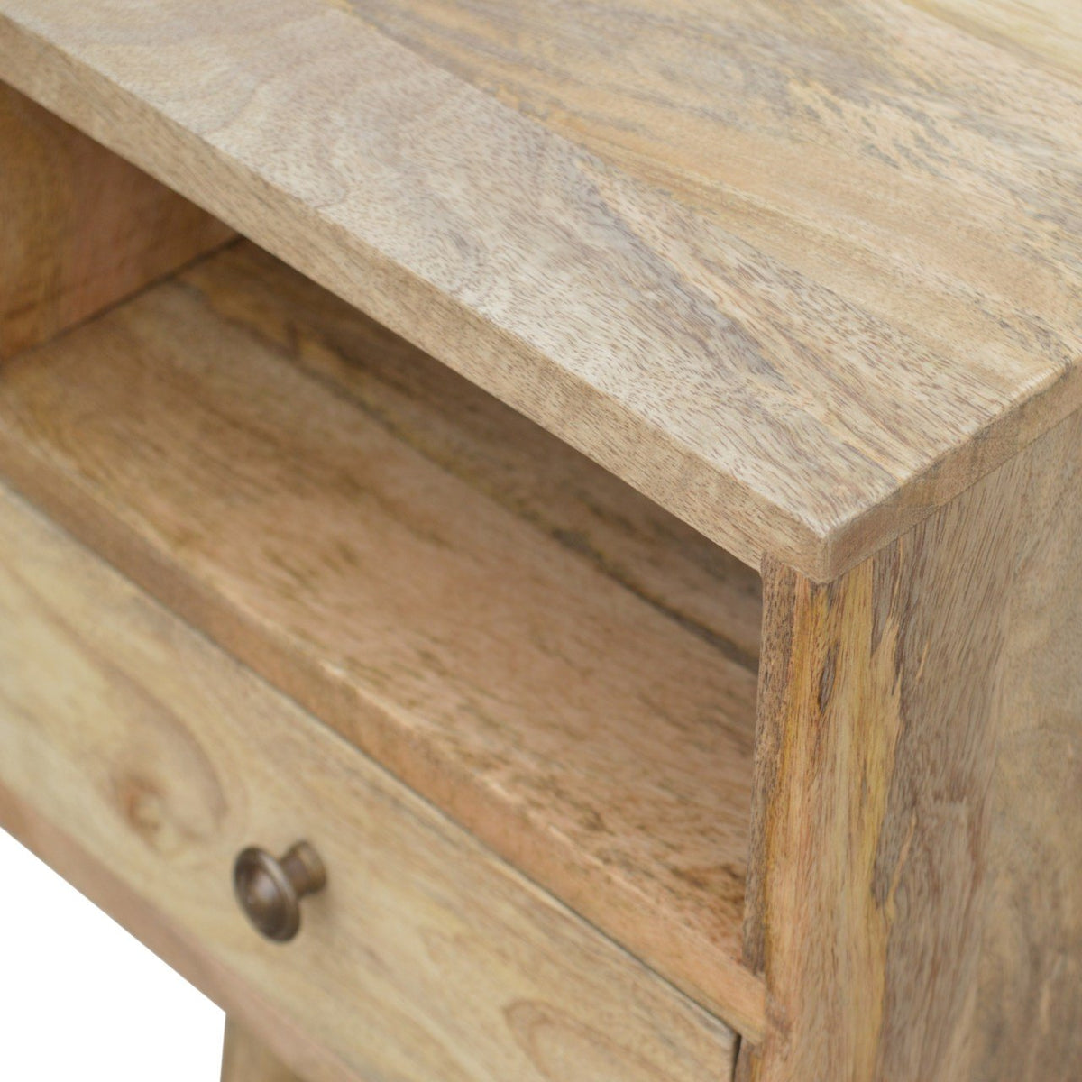 Table de chevet mini à tiroir en manguier massif – Naturel – vue 7