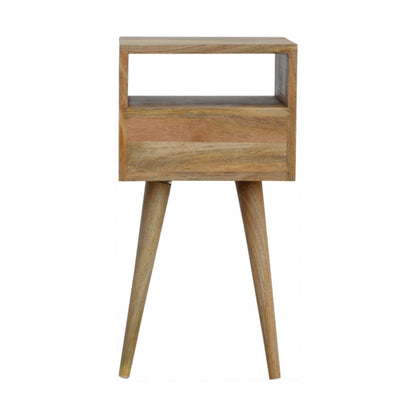 Table de chevet mini à tiroir en manguier massif – Naturel – vue 9