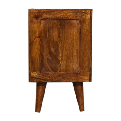 Table de chevet mini à tiroir laiton soleil levant – Châtaigne – vue 10