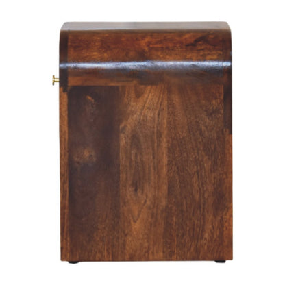Table de chevet mini aux bords arrondis en manguier massif – Châtaigne – vue 8