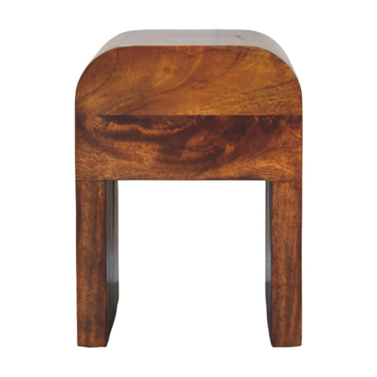 Table de chevet mini aux bords arrondis en manguier massif – Châtaigne – vue 9